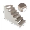 7-Tier Pet Stair, Portable Pet Ramp, Pet Furniture Dog Ladder with Felt Pad, Non-Slip Mat for Couch, Sofa, High Bed, Natural