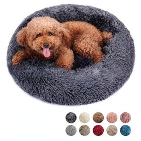 Soft Dog Bed Sleeping Plush Mat Cushion  Colorful Fluffy Warm Comfortable Pet Bed (Color: Blue, size: 60cm)