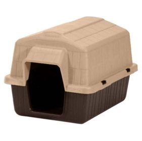 Aspen Pet Pet Barn 3 Plastic Dog House, Small, 26.5"L x 18"W x 16.5"H (Color: Brown, size: S)