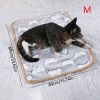 Warming Pet Pad Cartoon Paw Print  Warm Bed Plush Sleeping Pad For Small Puppy Dogs Kitten